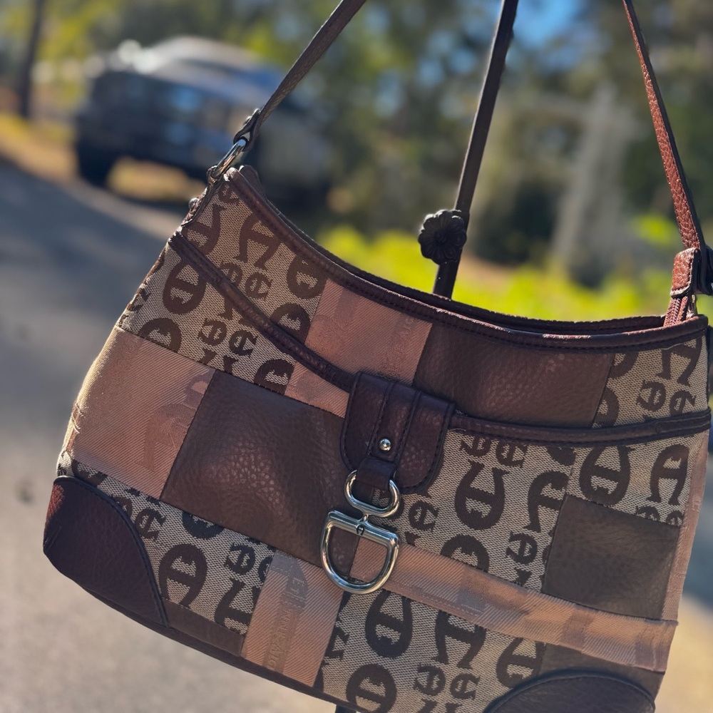 Vintage Etienne Aigner patchwork shoulder bag